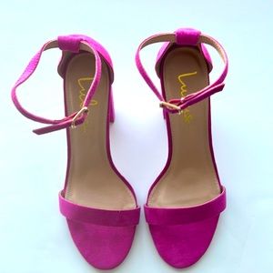 Lulus Ankle Strap Heels Size 8 Fuchia